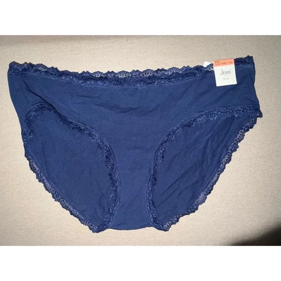 Jenni Intimates‎ Panty Brief Navy Sea Lace Trim Bikini Style Size XXXL Lot of 3 - Picture 3 of 11